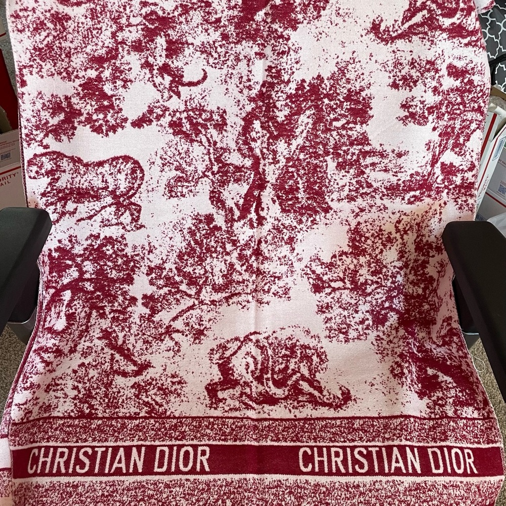 GWP- Dior Red and White Scarf